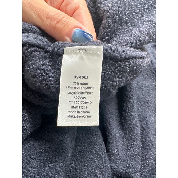 Barefoot Dreams Women's Cozy Chic Lite Island Wrap, Navy, XXS/XS, Excellent - Picture 4 of 5